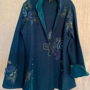lightweight wool embroidered jacket
